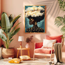 Retro Black Woman Surreal Cloud - Living Room - Canvas Wall Art - Print - Wall Decor