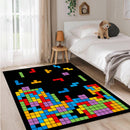 Retro Block Puzzle Rectangular Area Rug