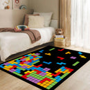 Retro Block Puzzle Rectangular Area Rug