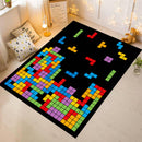 Retro Block Puzzle Rectangular Area Rug