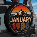 Retro January 1986 Custom Jeep Wheel Cover With Camera Hole