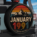 Retro January 1991 Custom Jeep Wheel Cover With Camera Hole