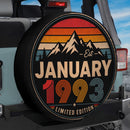 Retro January 1993 Custom Jeep Wheel Cover With Camera Hole