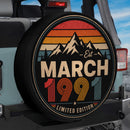 Retro March 1991 Custom Jeep Wheel Cover With Camera Hole