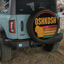 Retro Oshkosh Wisconsin Map Car Spare Tire Cover