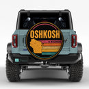 Retro Oshkosh Wisconsin Map Car Spare Tire Cover