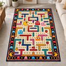 Retro Pac Man Maze Rectangular Area Rug