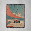 Retro Racing Vintage Woven Throw Blanket