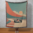 Retro Racing Vintage Woven Throw Blanket