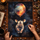 Rhino Balloon Watercolor Jigsaw Puzzle