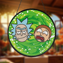 Rick And Morty Stained Glass Suncatcher