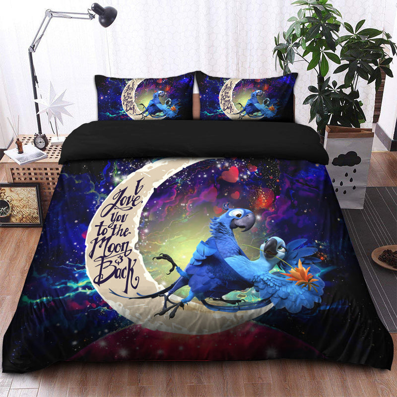 Rio Blu and Jewel Love You To The Moon Galaxy Bedding Set Duvet Cover And 2 Pillowcases Nearkii