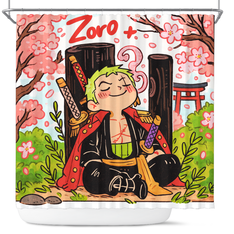 Roronoa Zoro From One Piece Japan Ink Style Shower Curtain