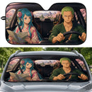 Roronoa Zoro x Kozuki Hiyori One Piece Car Auto Sunshades