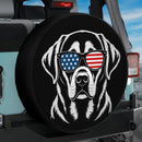 Labrador Dog USA Flag Sunglasses Car Spare Tire Cover