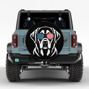 Labrador Dog USA Flag Sunglasses Car Spare Tire Cover