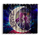SAO Sword Art Online Asuna Kirito Love You To The Moon Galaxy Window Curtain