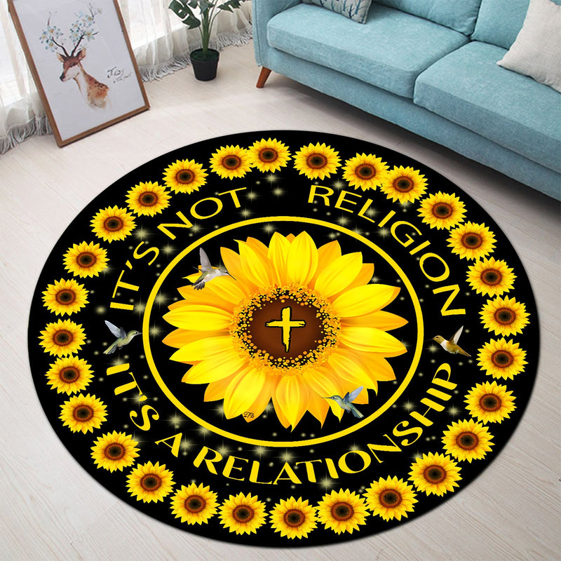 Sunflower Car Spare Round Rug