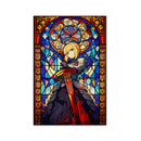 Saber Fate Anime Stained Glass Jigsaw Puzzle