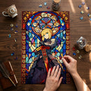 Saber Fate Anime Stained Glass Jigsaw Puzzle