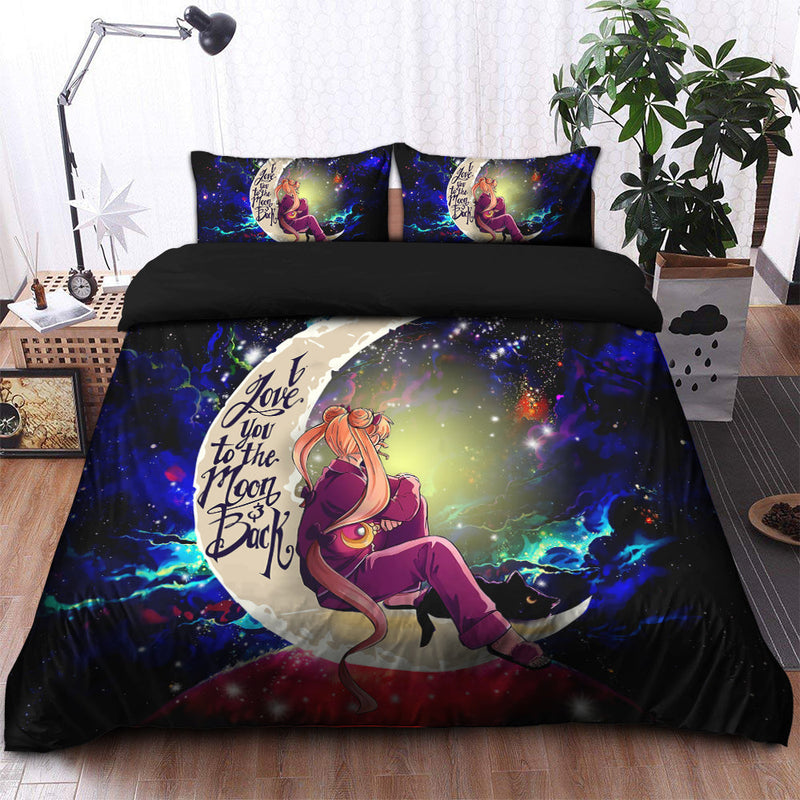 Sailor Moon Love You To The Moon Galaxy Bedding Set Duvet Cover And 2 Pillowcases Nearkii