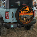 Retro Salt Lake City Jeep Sunset Car Spare Tire Cover