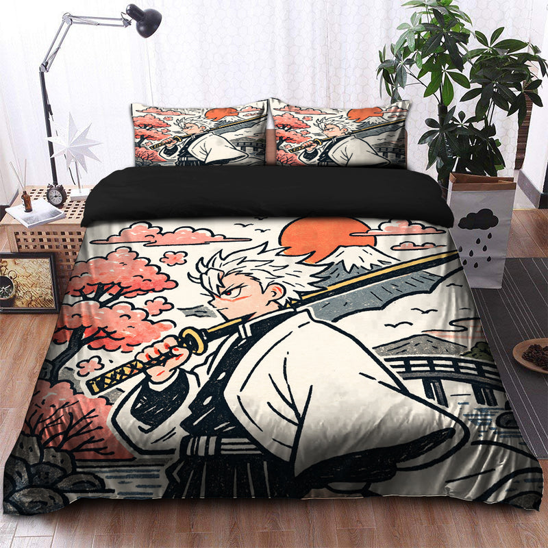 Sanemi Demon Slayer Anime Japan Ink Style  Bedding Set