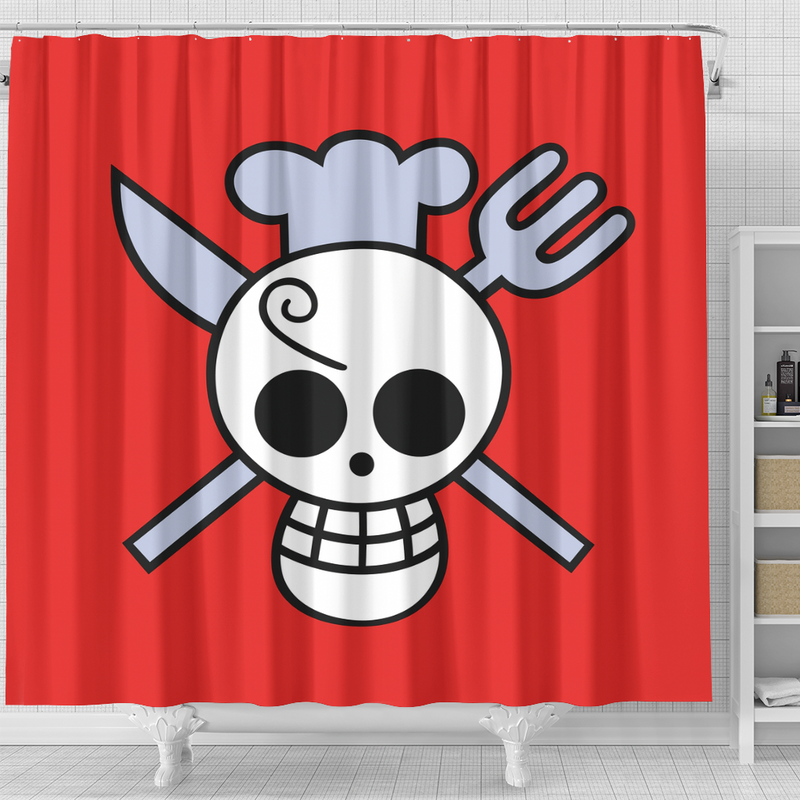 Sanji’s Jolly Roger One Piece Anime Shower Curtain