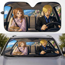 Sanji x Charlotte Pudding One Piece Car Auto Sunshades