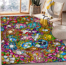 Hello Kitty Sanrio Friends Stained Glass Rectangular Area Rug