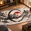Sasuke x Sakura Japan Ink Style Rectangular Area Rug