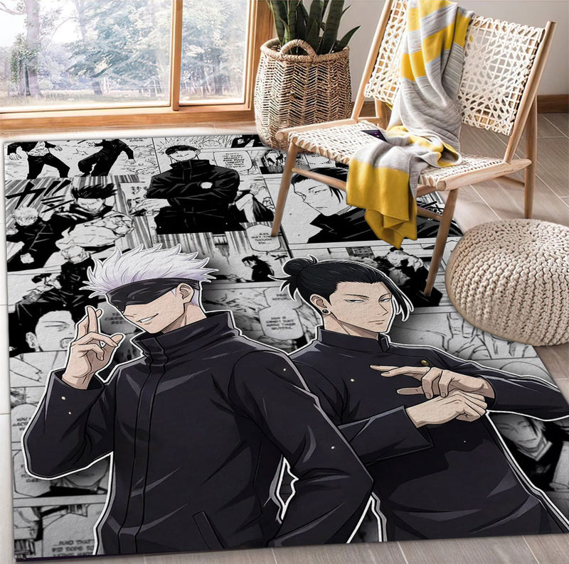 Gojo Geto Jujutsu Kaisen Manga Rectangular Area Rug
