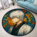 Gintoki Sakata Gintama Anime Stained Glass Round Rug
