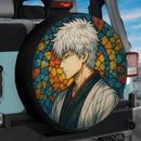 Gintoki Sakata Gintama Anime Stained Glass Jeep Car Spare Tire Cover
