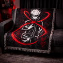 Satoru Gojo From  Anime Jujutsu Kaisen Woven Throw Blanket