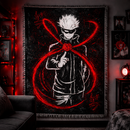 Satoru Gojo From  Anime Jujutsu Kaisen Woven Throw Blanket