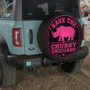 Pink Save The Chubby Unicorns Car Spare Tire Cover