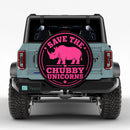 Pink Save The Chubby Unicorns Car Spare Tire Cover