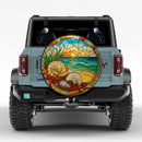 Seashells And Starfish Beach Stained Glass Jeep Car Spare Tire Cover