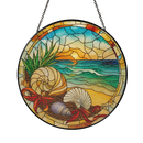 Seashells And Starfish Beach Stained Glass Suncatcher