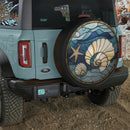 Seashells and Starfish Ocean Stained Glass Jeep Car Spare Tire Cover