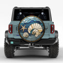 Seashells and Starfish Ocean Stained Glass Jeep Car Spare Tire Cover