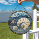 Seashells And Starfish Ocean Stained Glass Suncatcher