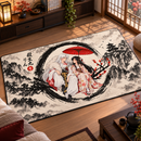 Sesshomaru and Rin Japan Ink Style Rectangular Area Rug