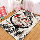 Sesshomaru and Rin Japan Ink Style Rectangular Area Rug