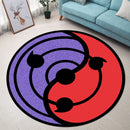 Rinnegan Sharingan Anime Uchiha Stained Glass Round Rug