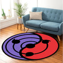 Rinnegan Sharingan Anime Uchiha Stained Glass Round Rug