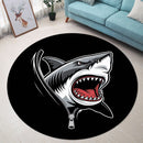 White Shark Zipper Round Rug