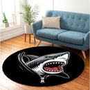 White Shark Zipper Round Rug