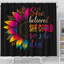 She Believed She Could So She Did Sunflower Color Shower Curtain